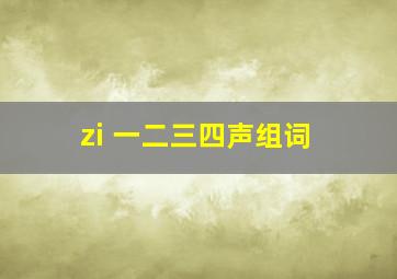 zi 一二三四声组词